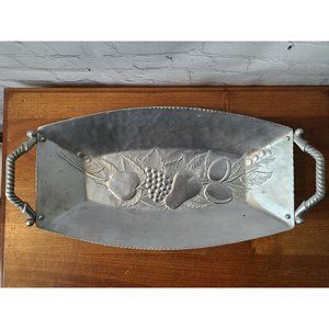 Vintage EVERLAST Aluminum Hand Forged 14" Tray with Handles